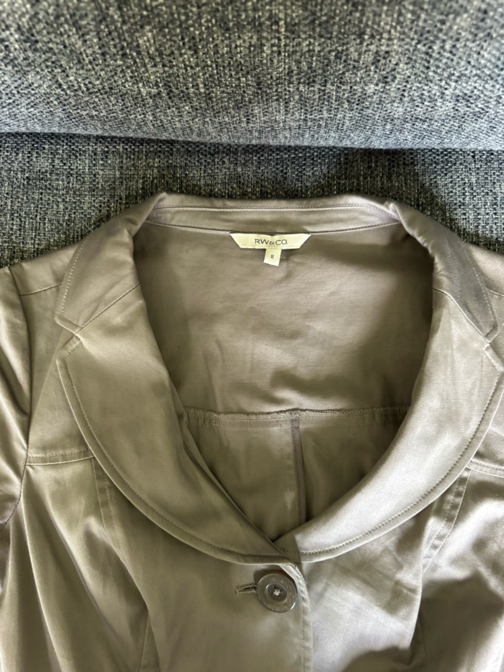 Belted Short-Sleeve Shirt Mini Dress in Taupe - Picture 4 of 4